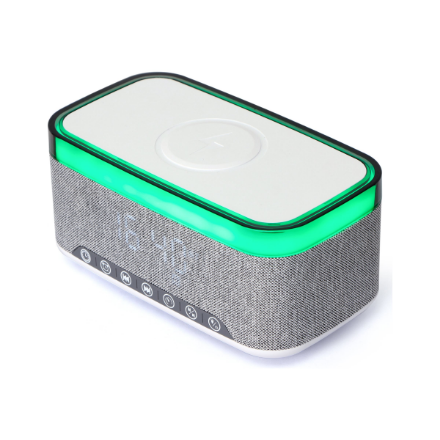 Gembird Digital Alarm Clock with Speaker and Charging Function | DAC-SPKBT-QC15-GR | Bluetooth | Wir