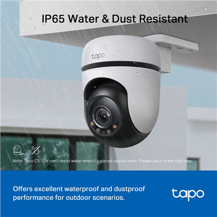 TP-LINK Pan/Tilt Security Wi-Fi Camera | Tapo C510W | Dome | 3 MP | 3.9mm | IP65 | H.264 | MicroSD