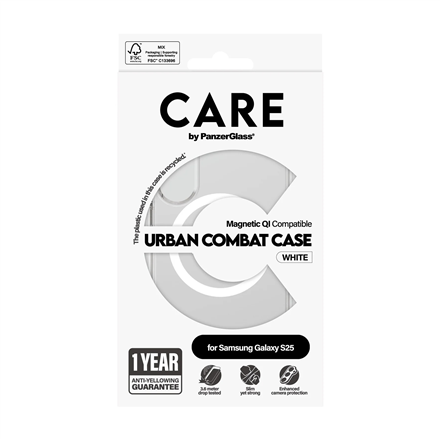 CARE Back protection | Samsung | Galaxy S25 | Recycled plastic | White