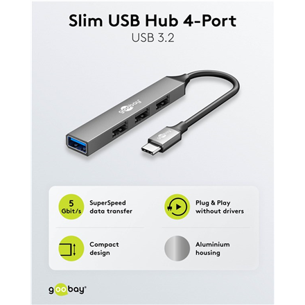 Goobay Slim 4-Port USB Hub