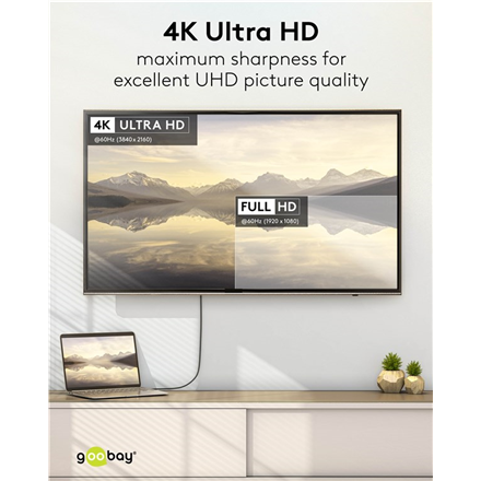 Goobay USB-C to DisplayPort Cable 4K at 60 Hz