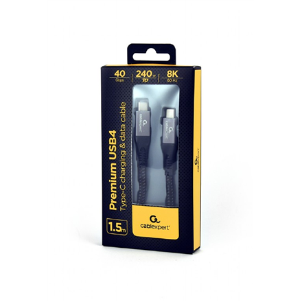 Cablexpert Premium USB 4 Type-C charging and data cable | CCBP-USB4-CMCM240-1.5M | Black | 24 pin US