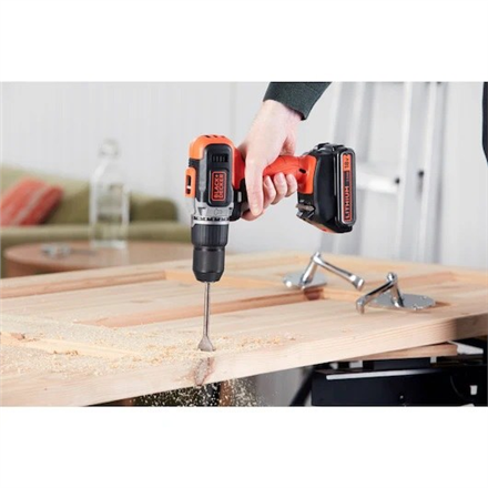 BLACK & DECKER | Cordless Drill/Driver with  2.0 Ah/4.0 Ah Battery | BCD003MEM2K-QW | 18 V | 2.0/4.0