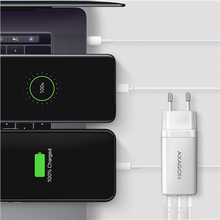 AXAGON GaN wallcharger 3x port (USB-A + 2x USB-C)