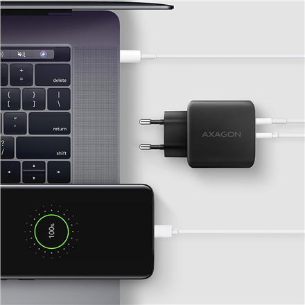 AXAGON GaN wallcharger 2x port (USB-A + USB-C)