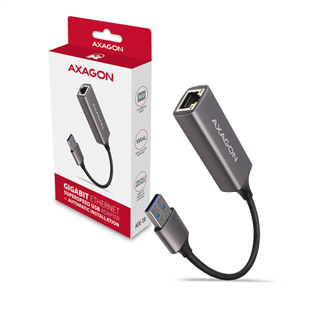 AXAGON ADE-TR Compact aluminum USB 3.2 Gen 1 Gigabit Ethernet 10/100/1000Mbit adapter with automatic