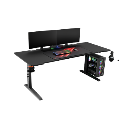 Genesis | Modular Gaming Desk | Holm 180 RGB | Anthracite Black