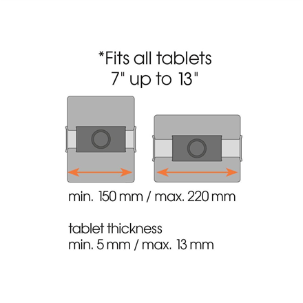 Vogels TMS 1050 Tablet Dashboard Pack | 7-13 " | Maximum weight (capacity) 1 kg | Black