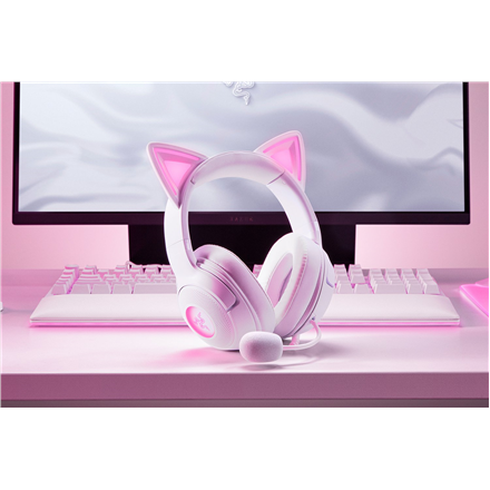 Razer Headset | Kraken Kitty V2 | Wired | Over-ear | Microphone | Noise canceling | White