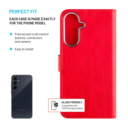 Fixed Opus | Book Case | Samsung | Galaxy A36 5G/A56 5G | Leather | Red