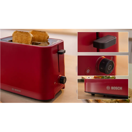 Bosch Compact Toaster | TAT3M124 MyMoment | Number of slots 2 | Housing material Plastic | Red