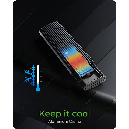 Raidsonic | M.2 NVMe and SATA SSD Enclosure via USB Type-C | IB-1808MCT-CU31