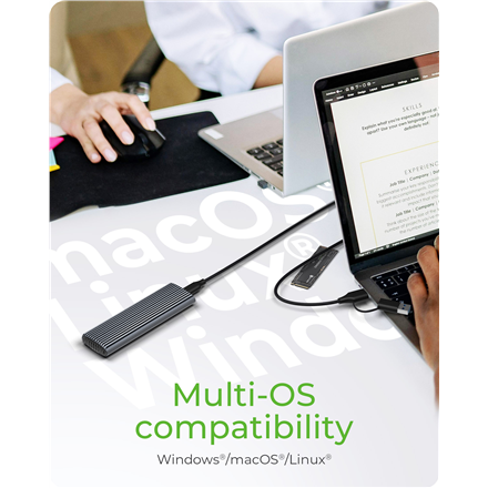 Raidsonic | M.2 NVMe and SATA SSD Enclosure via USB Type-C | IB-1808MCT-CU31