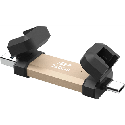 Silicon Power DS72 | 250 GB | USB Type-A/USB Type-C 3.2 Gen 2 | Gold