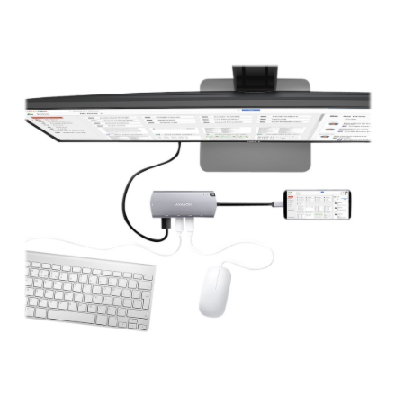AXAGON SuperSpeed USB-C Combo 6in1 Hub | HMC-6M2