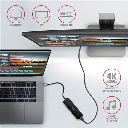 AXAGON SuperSpeed USB-C Combo 6in1 Hub | HMC-6H4A