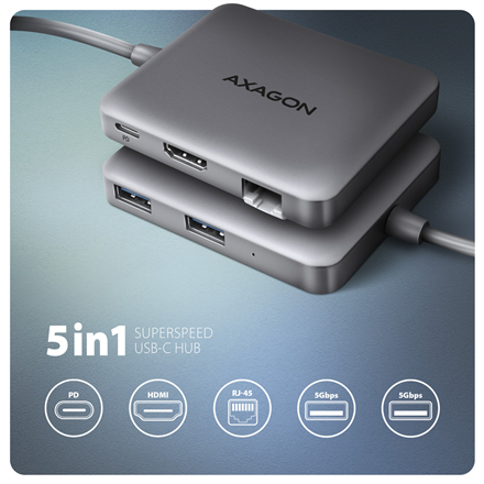 AXAGON USB-C 5Gbps SuperSpeed 5in1 Hub | HMC-5HL