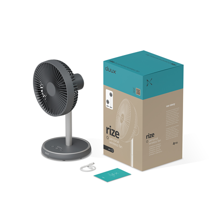 Duux Fan | Rize Flex | Stand Fan | Grey | Diameter 21 cm | Number of speeds 4 | Oscillation | 10 W