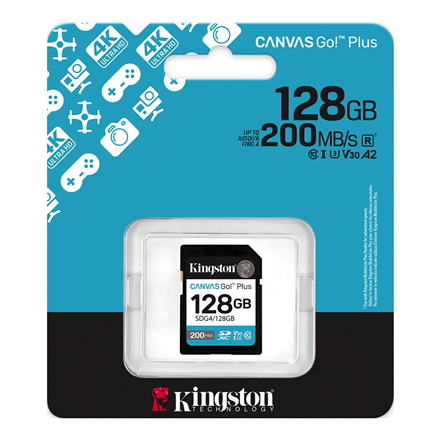 Kingston | Canvas Go! Plus | 128 GB | SD | Flash memory class Class 10
