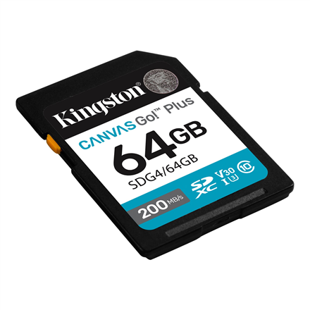 Kingston | Canvas Go! Plus | 64 GB | SD | Flash memory class Class 10