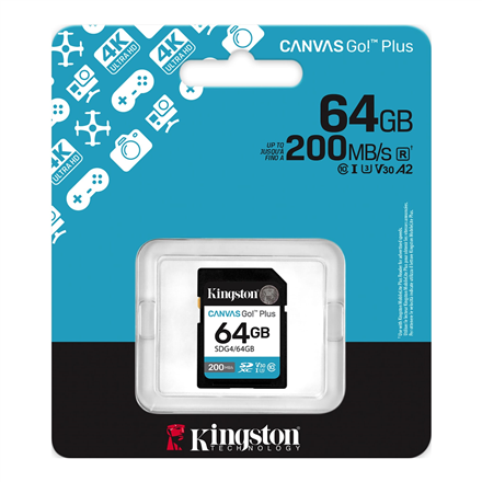 Kingston | Canvas Go! Plus | 64 GB | SD | Flash memory class Class 10