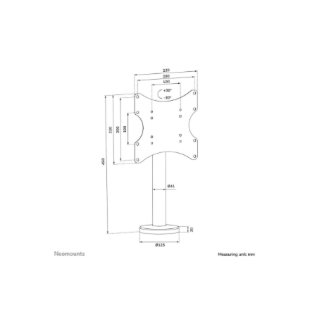 Neomounts Desk Mount | DS42-430BL12 TV stand | Swivel | 23-43 " | Maximum weight (capacity) 50 kg | 
