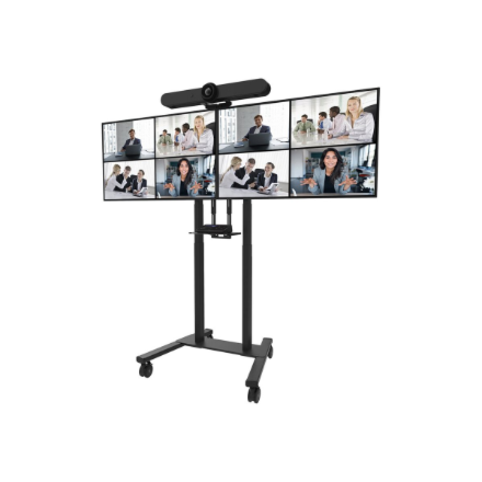 Neomounts Floor stand | ADM-875BL2 Dual screen adapter | Adjustable Height | 42-65 " | Maximum weigh