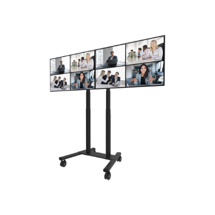 Neomounts Floor stand | ADM-875BL2 Dual screen adapter | Adjustable Height | 42-65 " | Maximum weigh