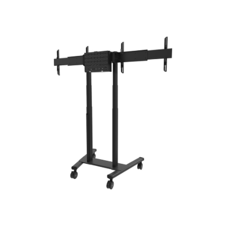Neomounts Floor stand | ADM-875BL2 Dual screen adapter | Adjustable Height | 42-65 " | Maximum weigh