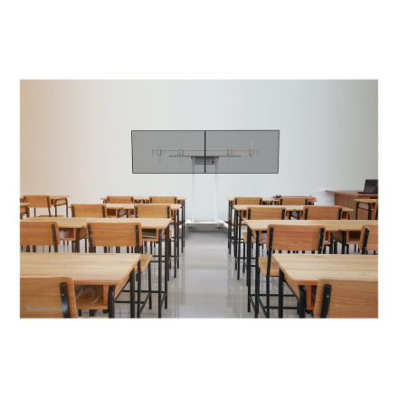 Neomounts Floor stand | ADM-875WH2 Dual screen adapter | Adjustable Height | 42-65 " | Maximum weigh