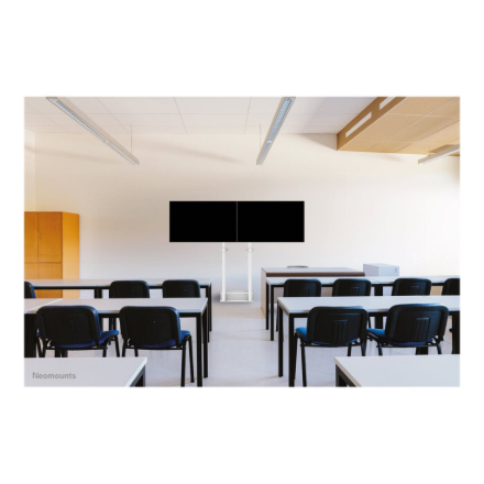 Neomounts Floor stand | ADM-875WH2 Dual screen adapter | Adjustable Height | 42-65 " | Maximum weigh