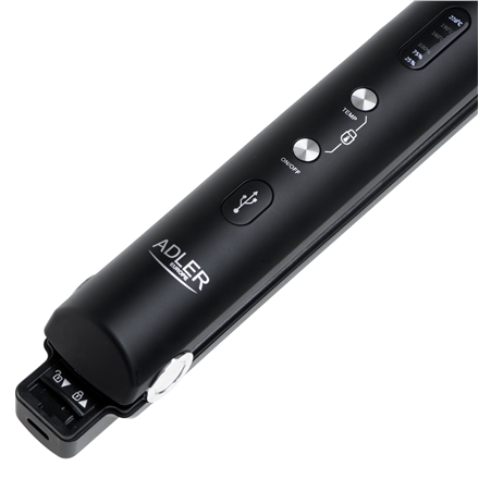 Adler Cordless Hair Straightener | AD 2327 | Ceramic heating system | Display LED | Temperature (min