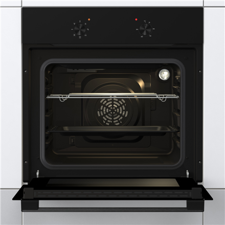 Gorenje Oven | BO6615E01B | 60 L | Electric | EnamelClean | Push pull buttons | Height 59.5 cm | Wid