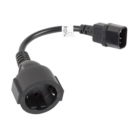 Lanberg | IEC 320 C14 to Schuko Adapter Cable for UPS | CA-C14E-10CC-0018-BK
