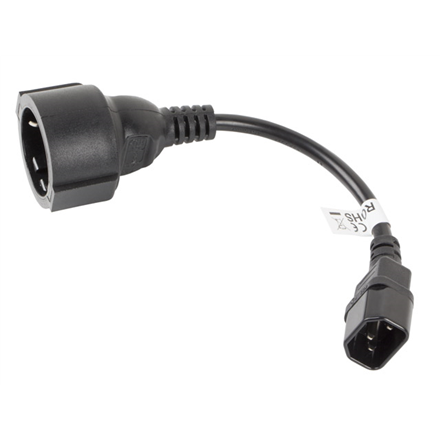 Lanberg | IEC 320 C14 to Schuko Adapter Cable for UPS | CA-C14E-10CC-0018-BK