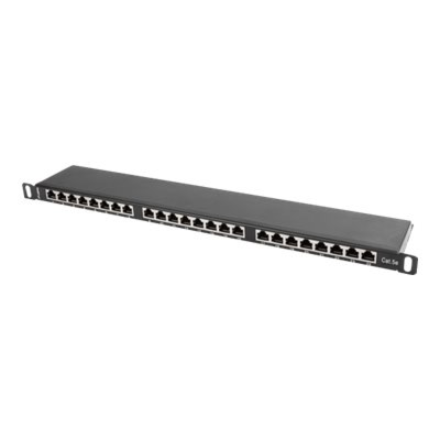 Lanberg | Patch panel 24 port 0.5U 19" CAT.5E FTP with cable organizer shielded | PPS5-0024-B