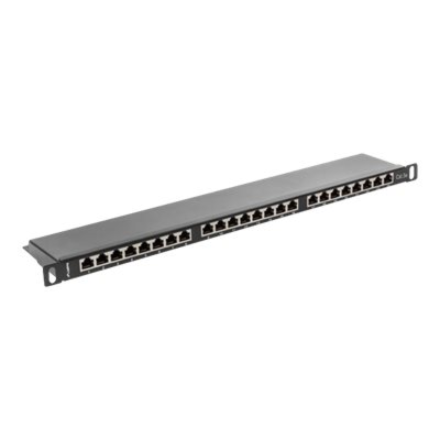 Lanberg | Patch panel 24 port 0.5U 19" CAT.5E FTP with cable organizer shielded | PPS5-0024-B