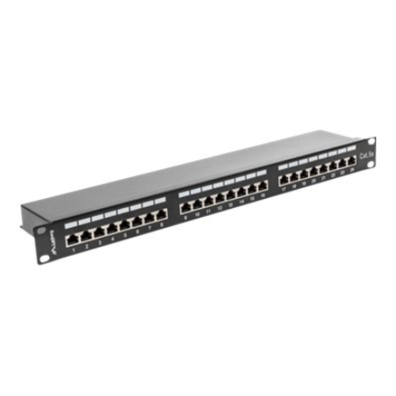 Lanberg | Patch Panel 24 Port 1U 19" CAT.5E FT with Cable Organizer Shielded | PPS5-1024-B | Black