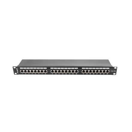Lanberg | Patch Panel 24 Port 1U 19" CAT.5E FT with Cable Organizer Shielded | PPS5-1024-B | Black