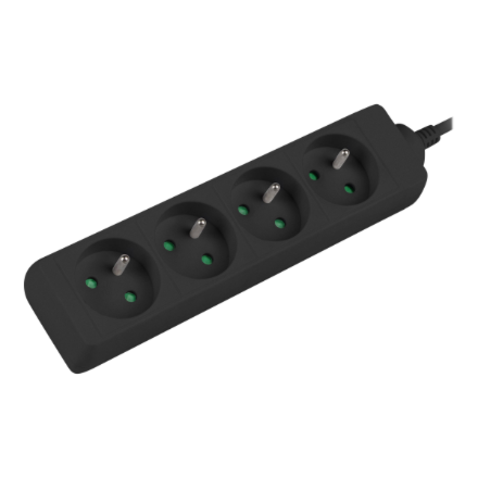Power strip 1m 4x outlets for UPS system | PS0-04E-0100-IEC-BK | Sockets quantity 4