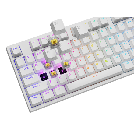 Genesis Thor 404 | Mechanical Gaming Keyboard | Wired | US | White | USB | Gateron Yellow Pro