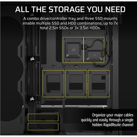 Corsair PC Case | iCUE LINK 5000T LX RGB | Black | Mid-Tower | Power supply included No