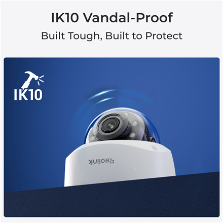 Reolink | 4K PoE IK10 Camera with 5X Optical Zoom | P437 | Dome | 8 MP | 2.7-13.5mm | IP67 | H.265 |