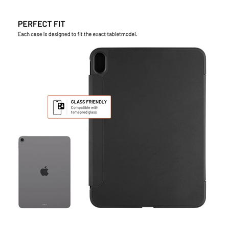 Fixed | Trinity Case | 10.9-11 " | Cover | Apple iPad 10.9" (2022)/iPad 11" (2025) | Black