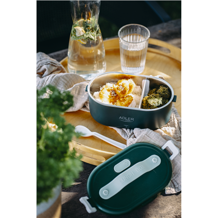 Adler | Electric lunch box with thermal bag | AD 4522 | 0.8 L | Plastic/Stainless steel | Green | Li