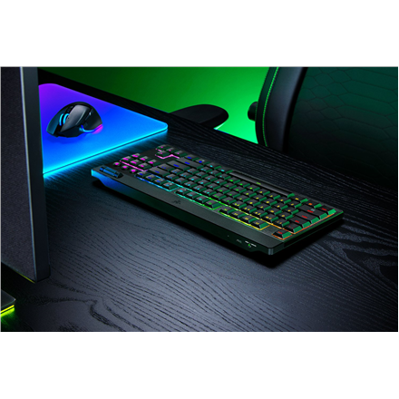 Razer | BlackWidow V4 Low-Profile HyperSpeed | Keyboard | Wireless | US | Bluetooth | Black | Orange