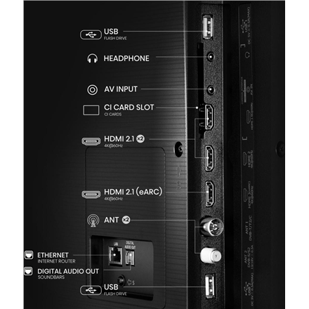 Hisense 65A6Q | 65 | Smart TV | VIDAA Smart OS | UHD | Black