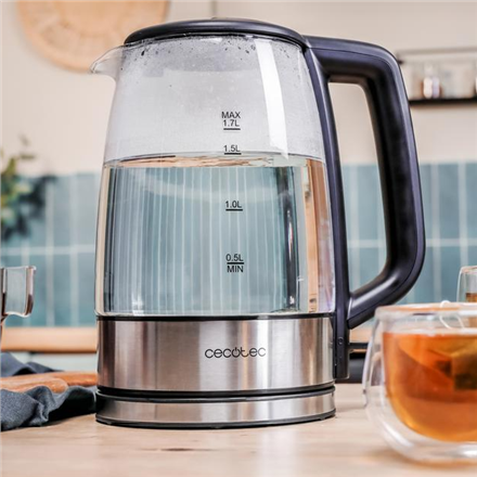 Cecotec Kettle | ThermoSense 340 Clear | Electric | 2200 W | 1.7 L | Glass | 360° rotational base | 