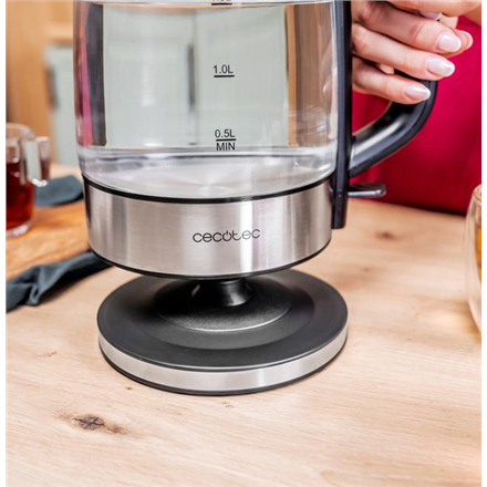 Cecotec Kettle | ThermoSense 340 Clear | Electric | 2200 W | 1.7 L | Glass | 360° rotational base | 