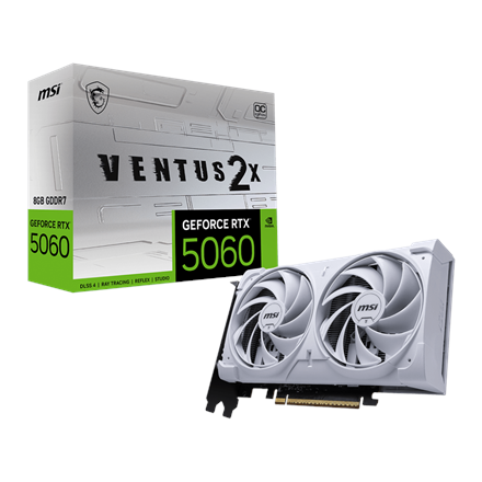 MSI GeForce RTX 5060 8G VENTUS 2X OC WHITE | NVIDIA | 8 GB | GeForce RTX 5060 | GDDR7 | HDMI ports q